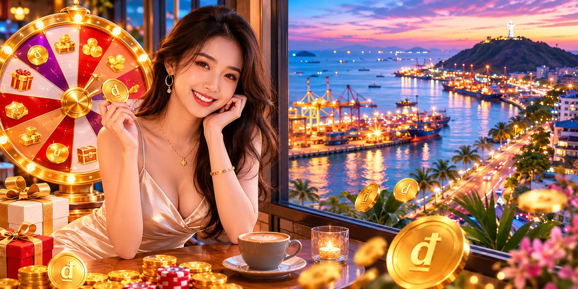 Người chơi tại Vũng Tàu thư giãn với ứng dụng casino di động bên bờ biển buổi tối